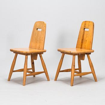 Eero Aarnio, pöytä ja tuoleja, 6 kpl, "Pirtti", Laukaan puu, 1900-luvun loppu.