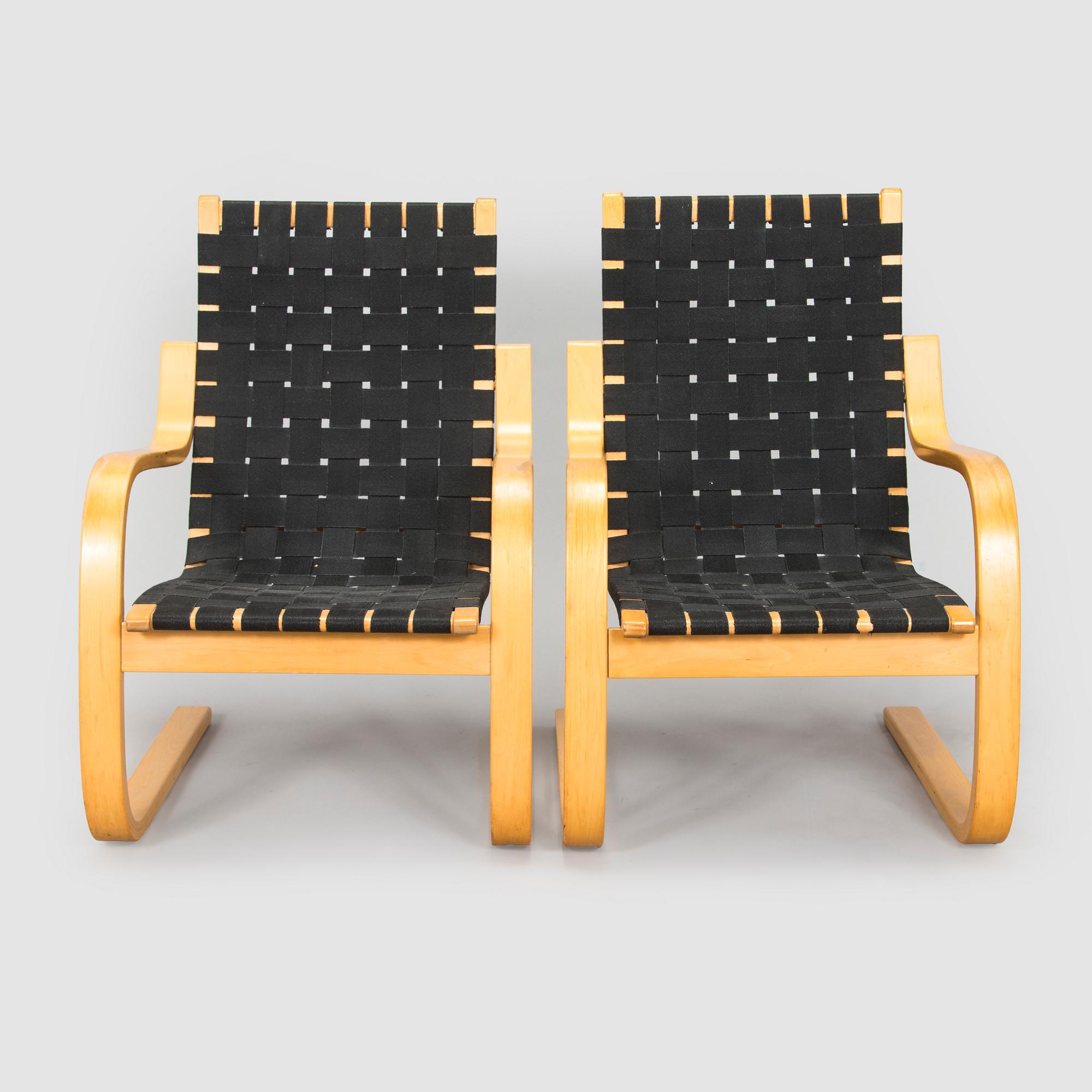 Alvar Aalto, nojatuolipari, malli 406, Artek 1970-luku.