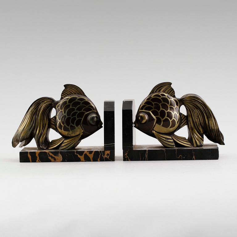BOKSTÖD, 1 par, art deco, Aliber, Frankrike, 1900-talets första hälft.