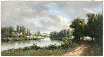 222. Charles Francois Daubigny, River landscape.