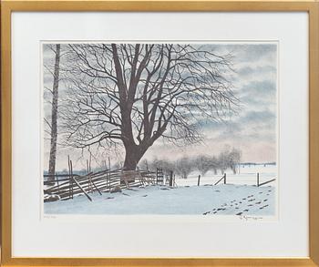 SVEN LJUNGBERG och REINHOLD LJUNGGREN, färglitografi och träsnitt, signerade och numrerade.