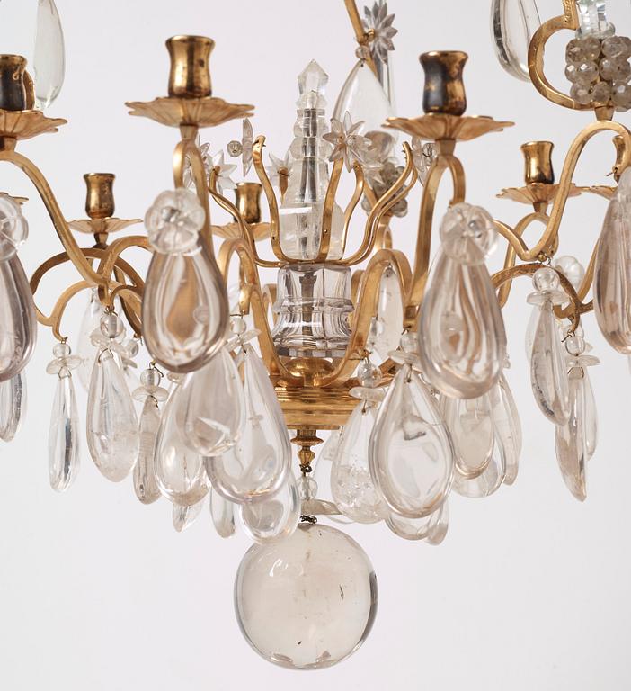 A Baroque-style 20th century nine-light chandelier.