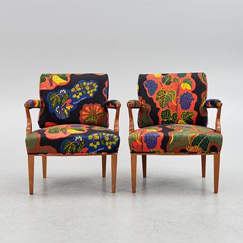 Josef Frank, a pair of model B 969 armchairs, Firma Svenskt Tenn, Sweden.