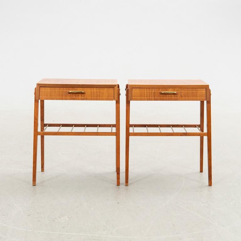 Bedside tables, a pair, 1950s/1960s.