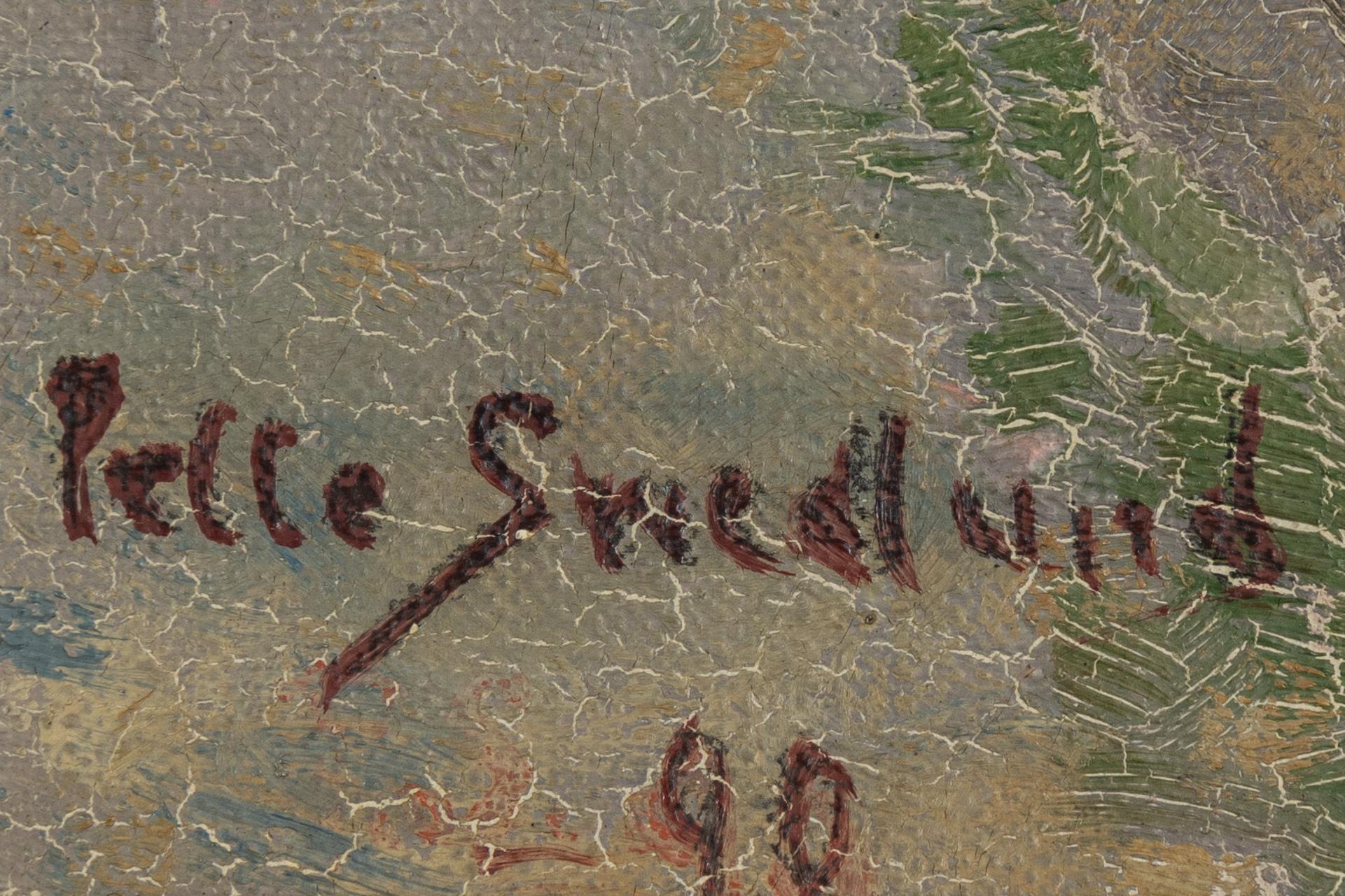 Pelle Swedlund, oil on canvas/papaer-panel, signed and dated -90.