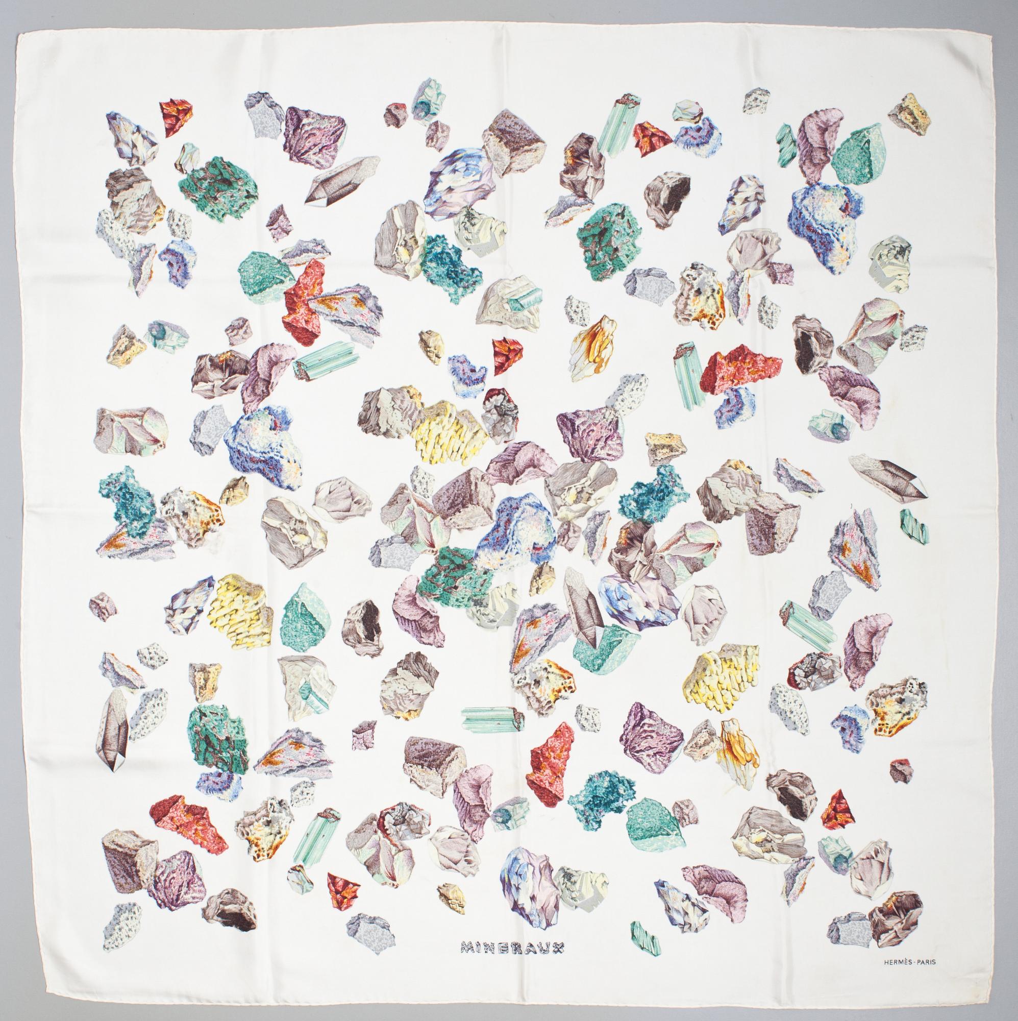 A Hermès silk scarf "Mineraux".
