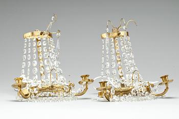 VÄGGAPPLICKER, ett par, gustaviansk stil, 1900-tal.