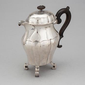 KAFFESERVIS, 3 delar, silver, GAB, Stockholm, 1920-25. Total vikt 900 g.