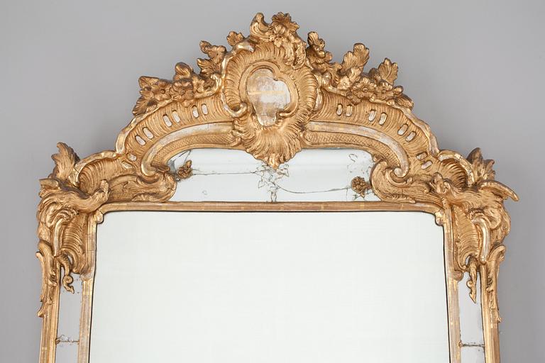 A Swedish Rococo 18th Century mirror.