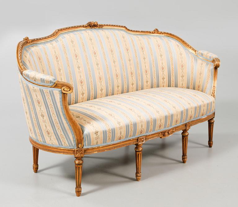 SALONGSGRUPP, 6 delar, gustaviansk stil, 1900-talets första hälft.