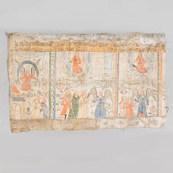 A traditional Swedish 19th century painting on linen, attributed to Anders Svensson and  Johannes Larsson.