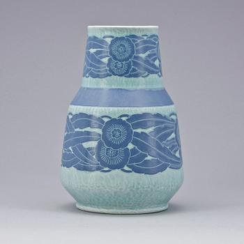 VAS, flintgods, Josef Ekberg, Gustavsberg, sign O dat 1931.