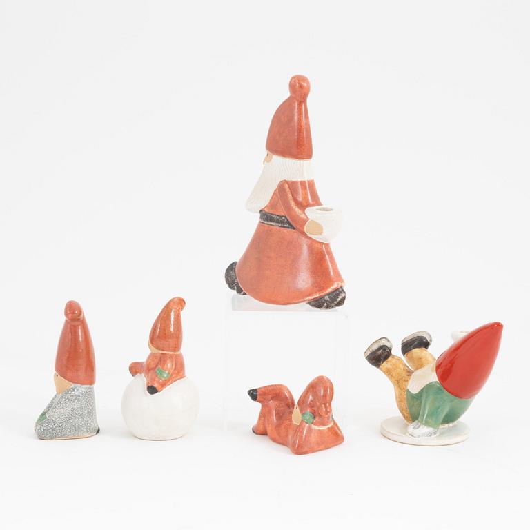Lisa Larson, a group of five stoneware figurines, K-Studion, Gustavsberg.