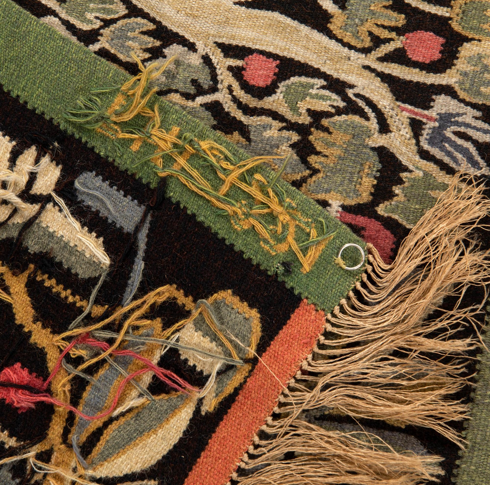 Banner dated 1921, flame technique, approximately 60x150 cm.