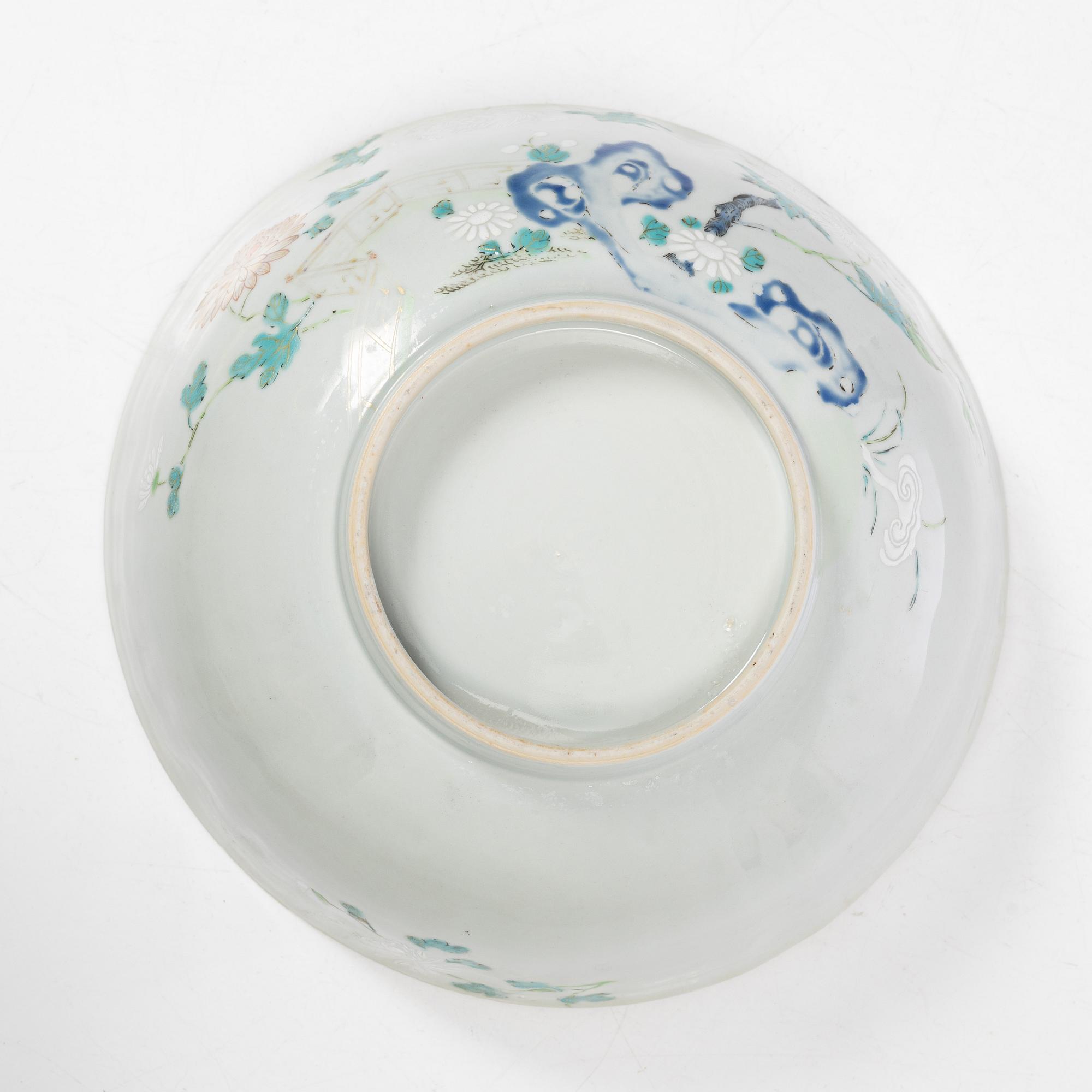 Skål samt tallrikar, ett par, porslin, Kina, Yongcheng (1723-35).