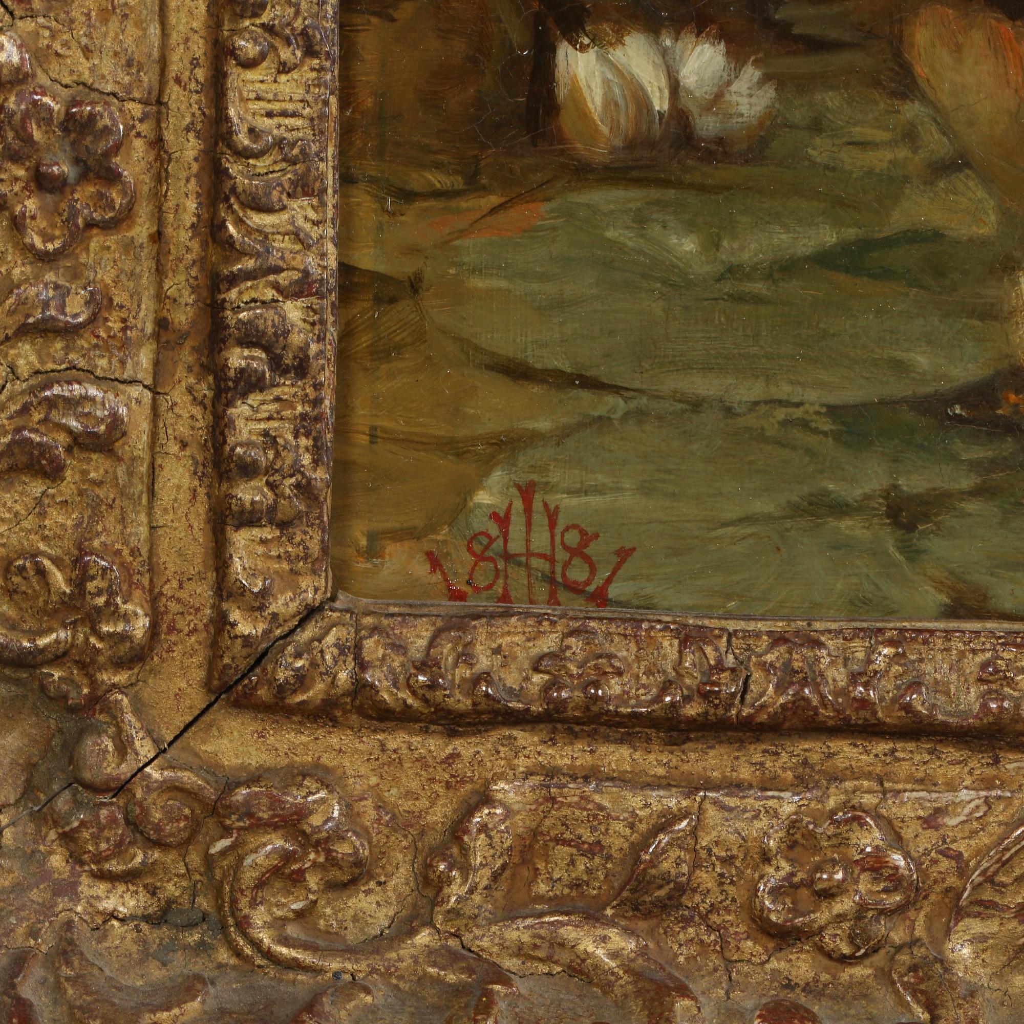 HENRY LE JEUNE, olja på pannå, monogramsignerad och daterad 1881.