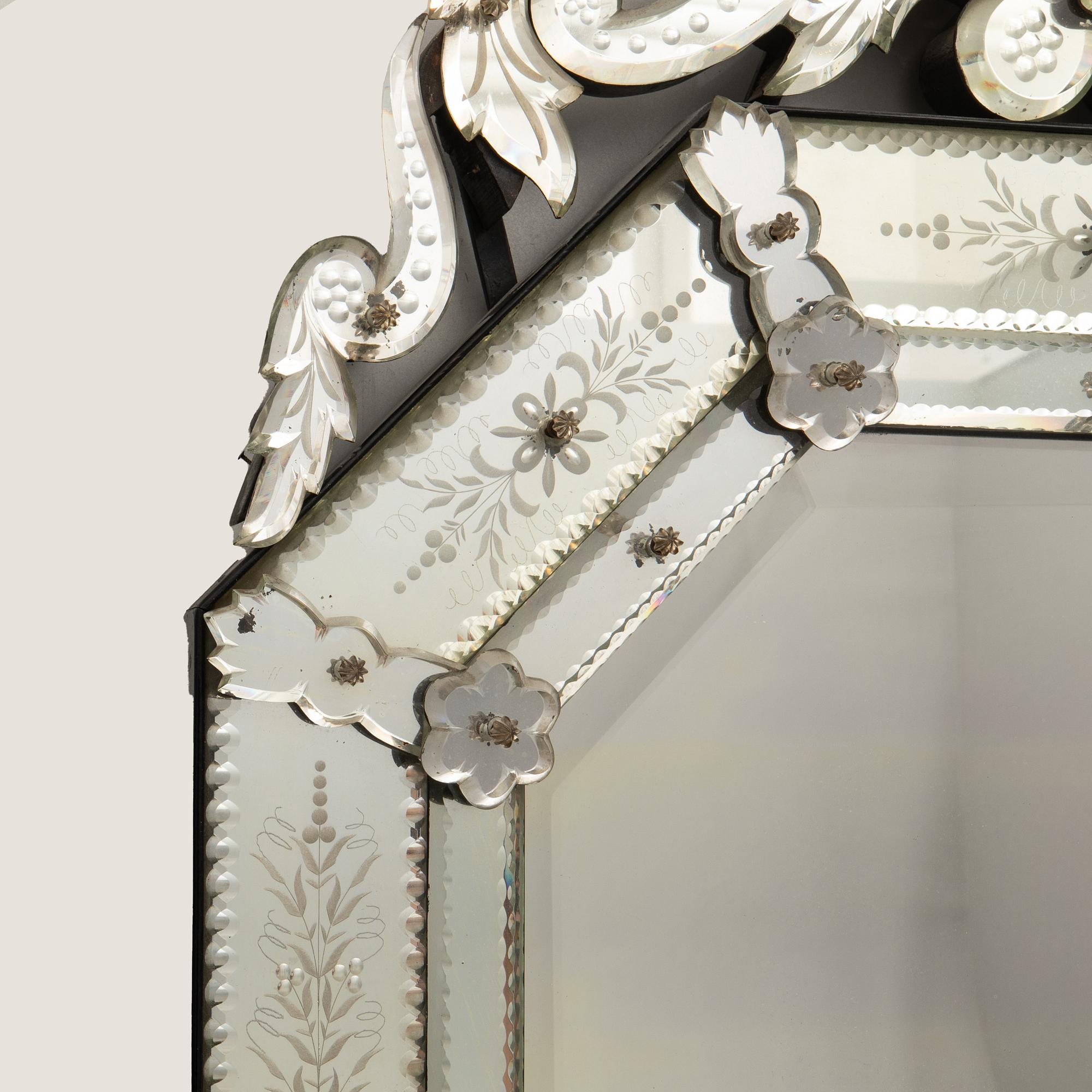 Mirror in Venetian style, late 19th century.