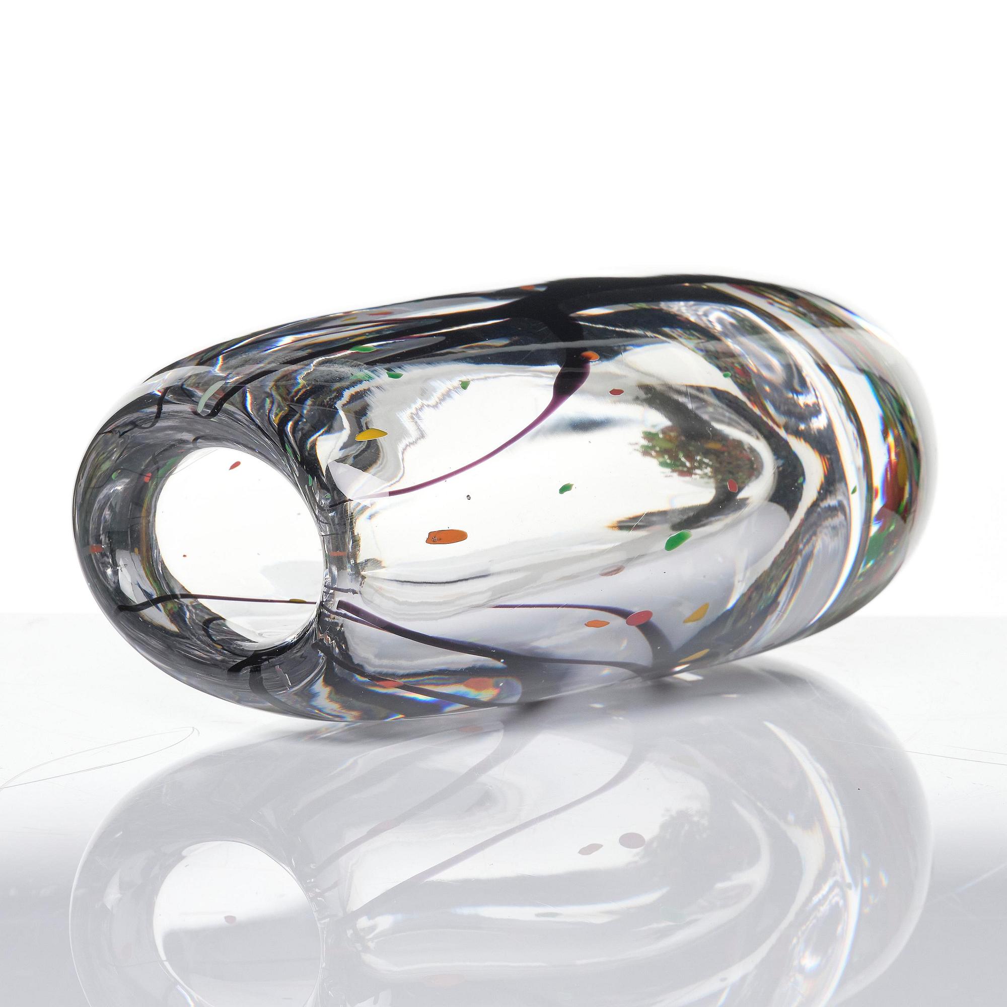 Vicke Lindstrand, a glass vase "Autumn", Kosta 1950s/60s.
