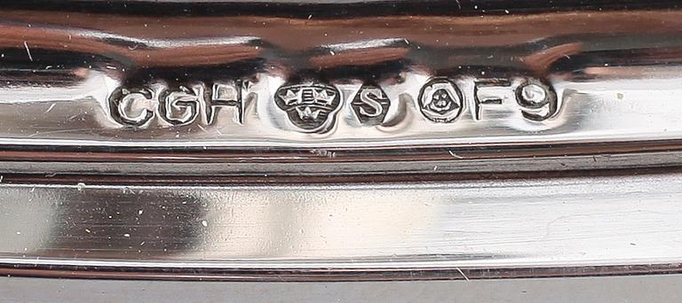 LJUSSTAKAR, 1 par, silver, CG Hallberg, Stockholm 1956.