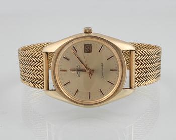 HERRARMBANDSUR, förgylld, Omega Seamaster. Vikt 87,0 gram.