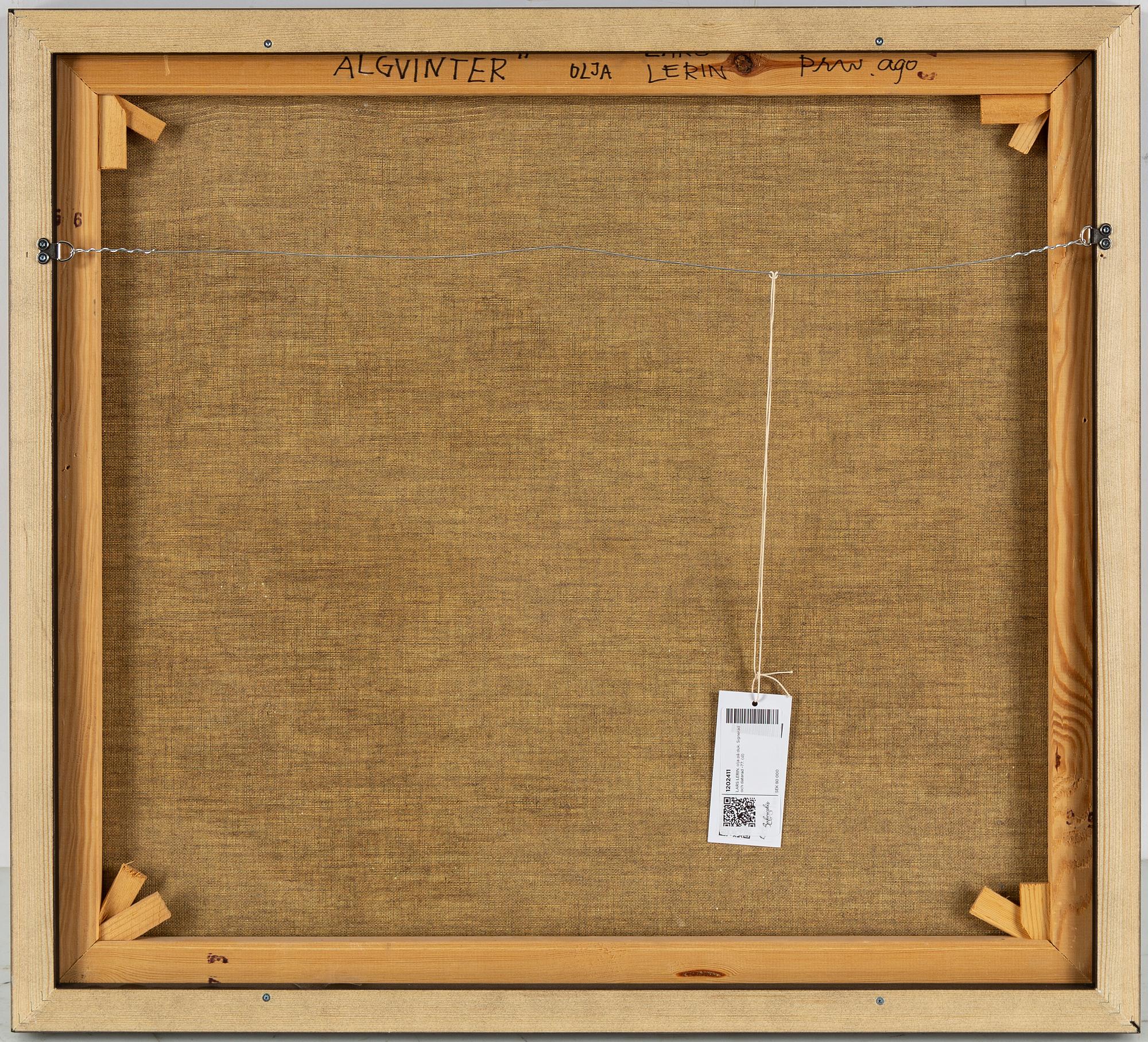 LARS LERIN, oil on canvas. Signed and dated -77.