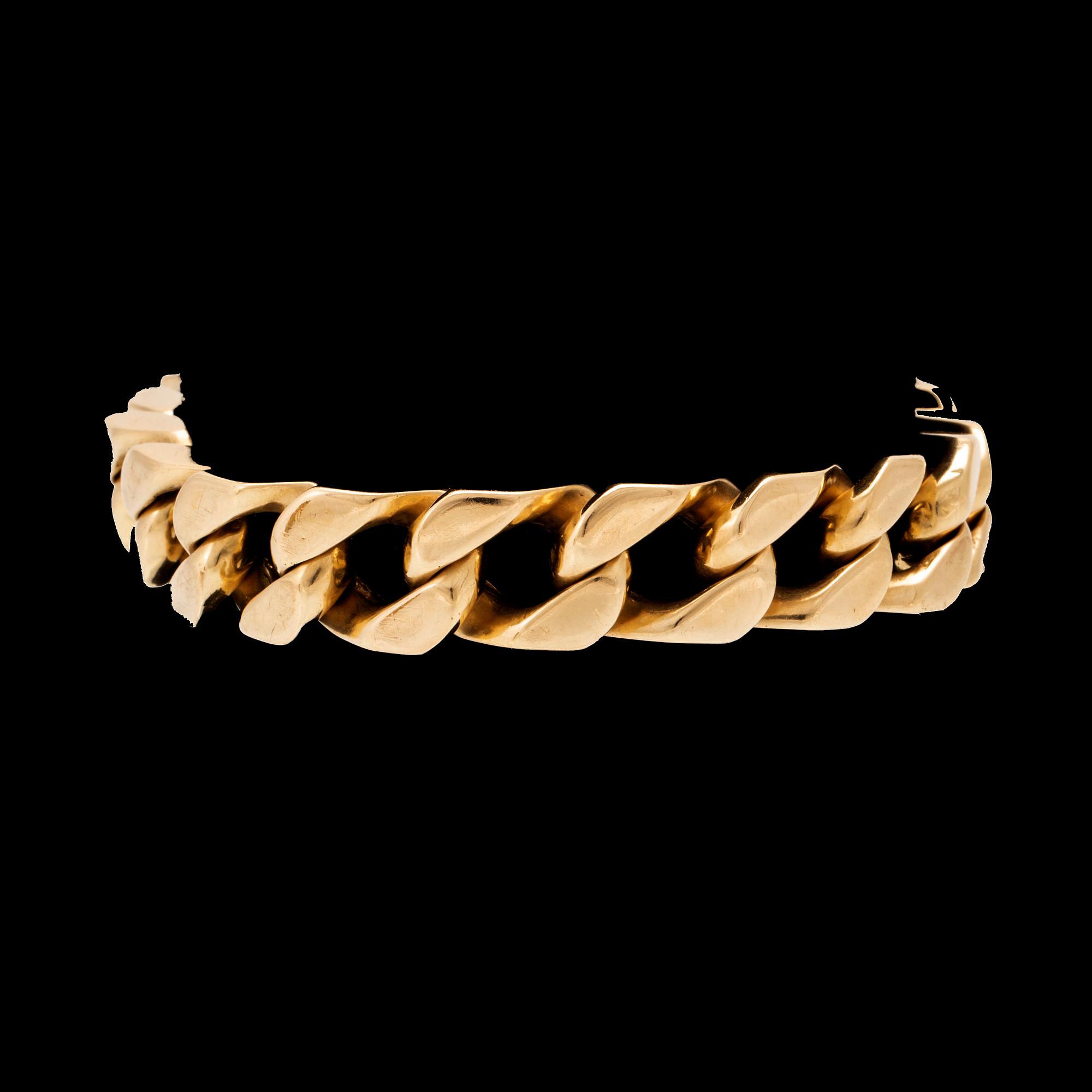 Armband 18K guld manglad pansarlänk.