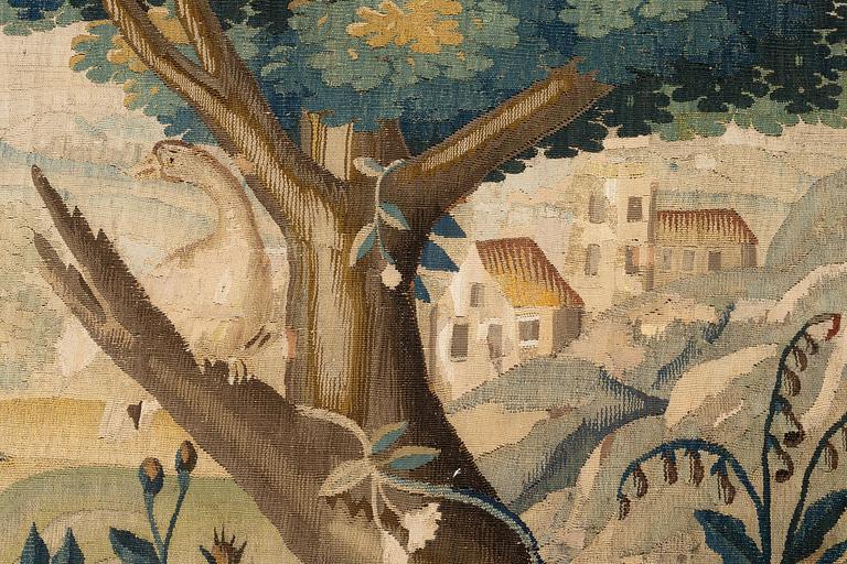 A Flemish 'verdur' tapestry, c. 283 x 290 cm, around 1700.