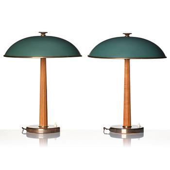Erik Tidstrand, a pair of table lamps model "29595", Nordiska Kompaniet, 1930s.