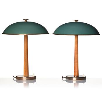 Erik Tidstrand, a pair of table lamps model "29595", Nordiska Kompaniet, 1930s.