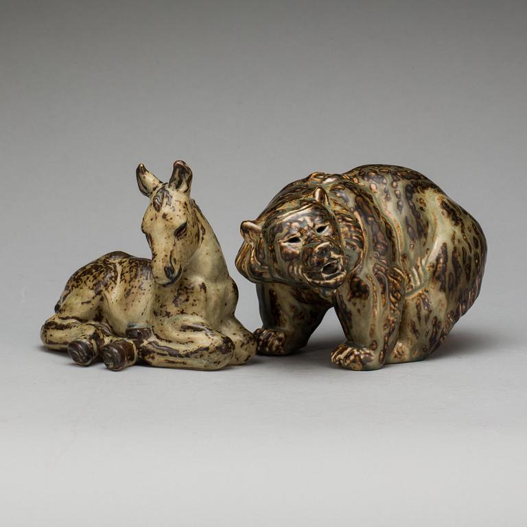 FIGURIN, 2 st. stengods, Knud Kyhn, Royal Copenhagen.