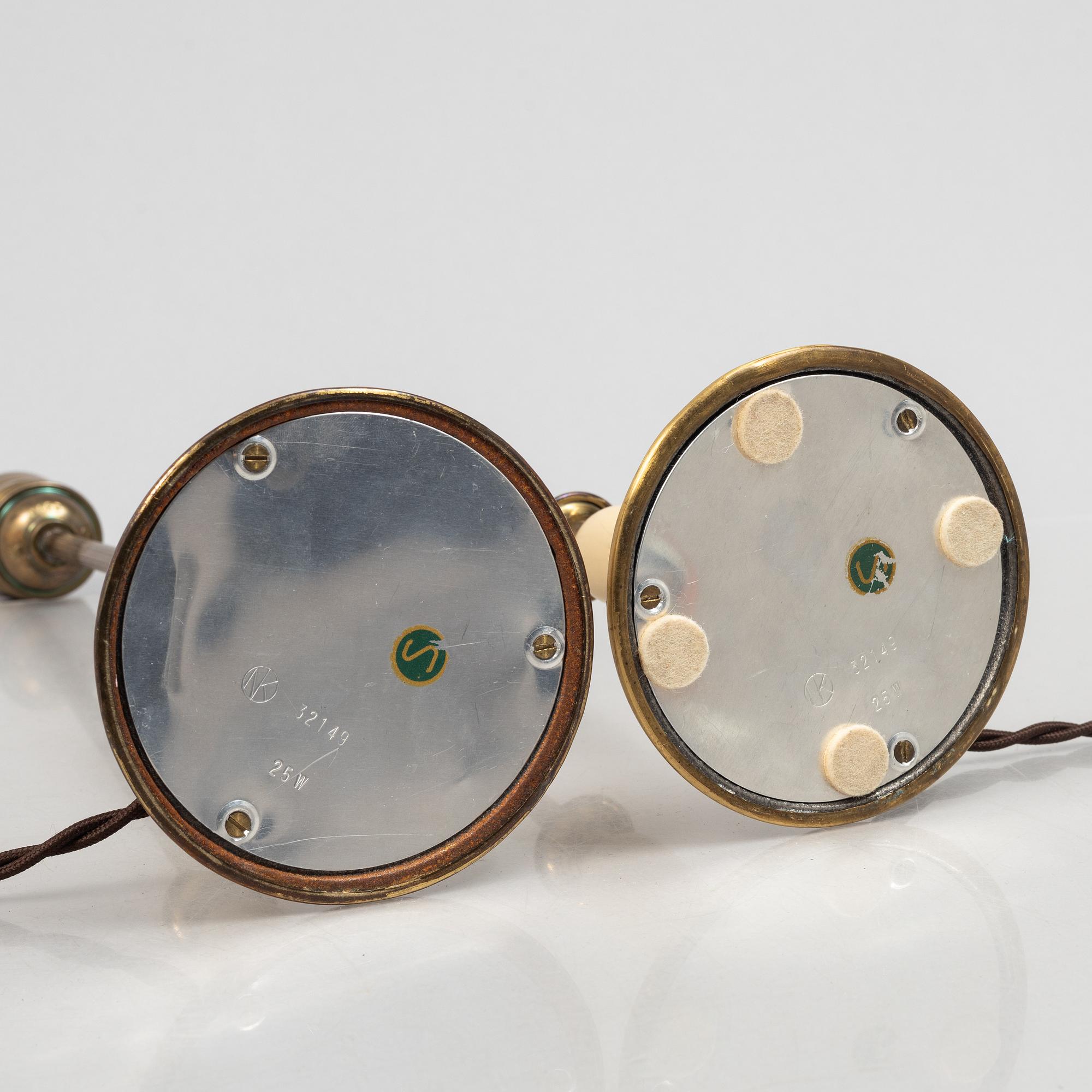 Bertil Brisborg, a pair of table lamps model "32149", Nordiska Kompaniet, 1940s-50s.