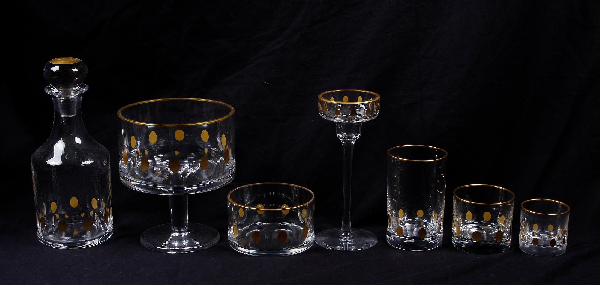 GLASSERVIS, 30 delar, Kosta, troligen 1970-tal.
