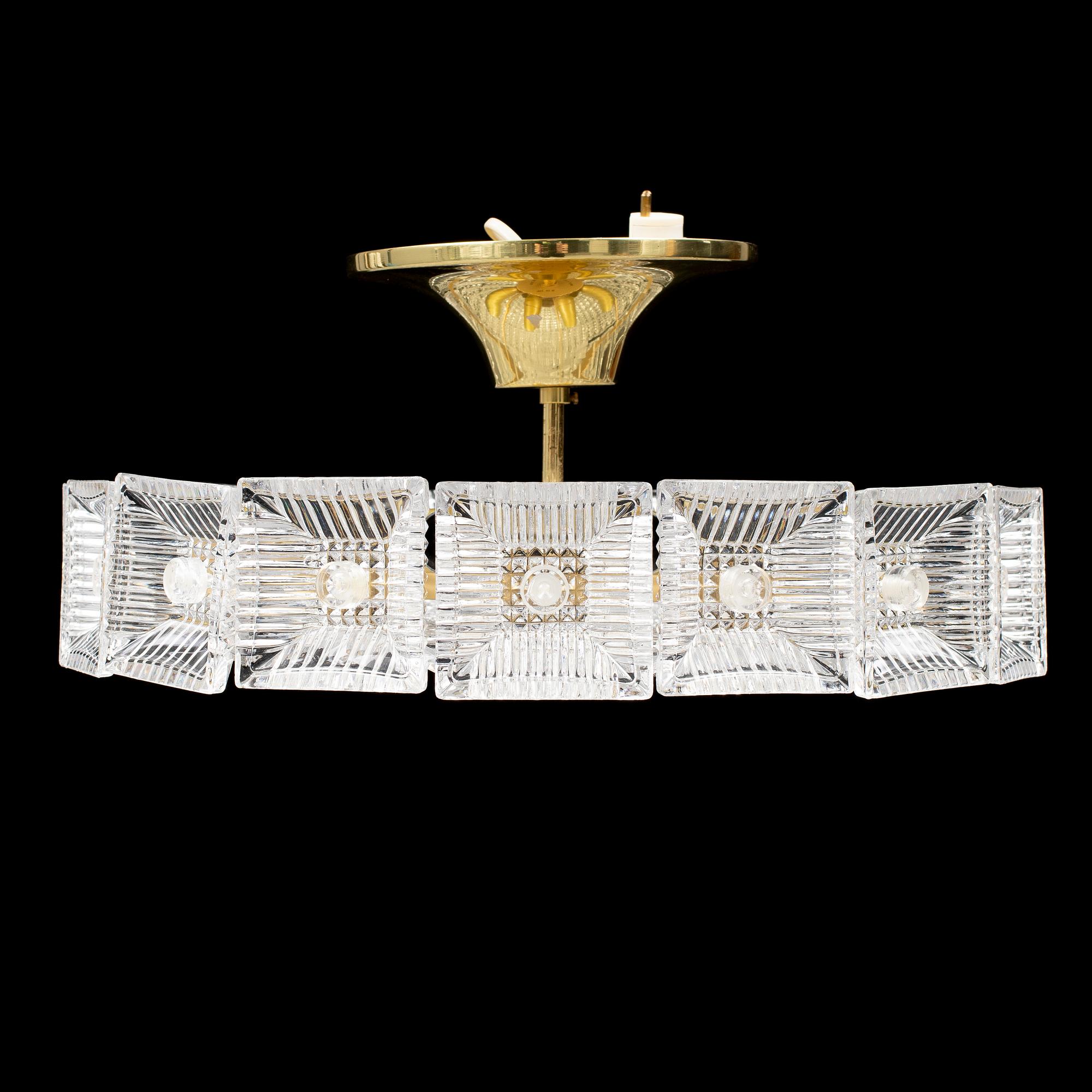 CARL FAGERLUND, taklampa, Orrefors.