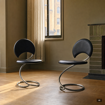 Poul Henningsen, a pair of 'Snake' chairs, Denmark.