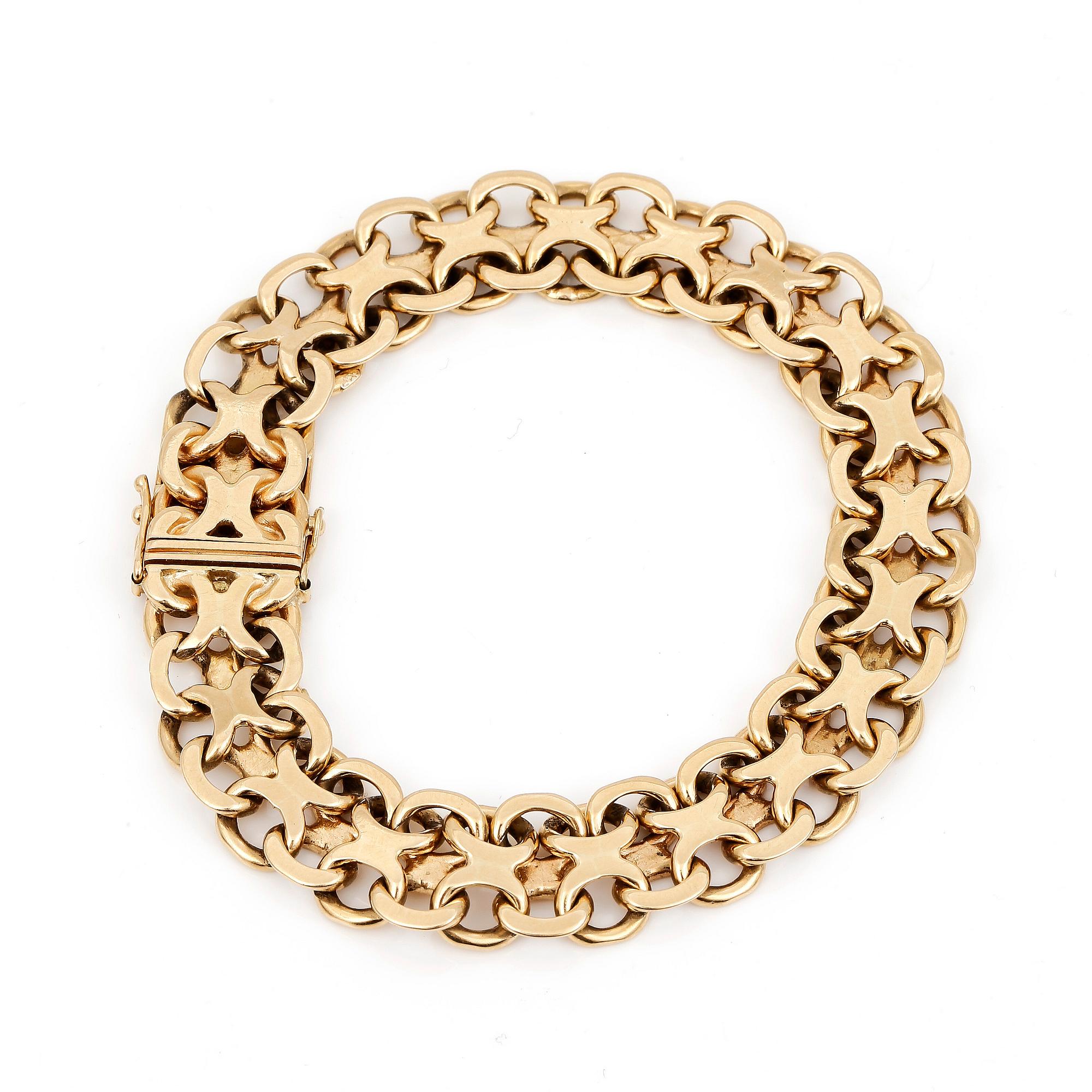 ARMLÄNK, 18K guld, Matsson för Boliden, Stockholm, 1951. Total vikt 42,46 g.