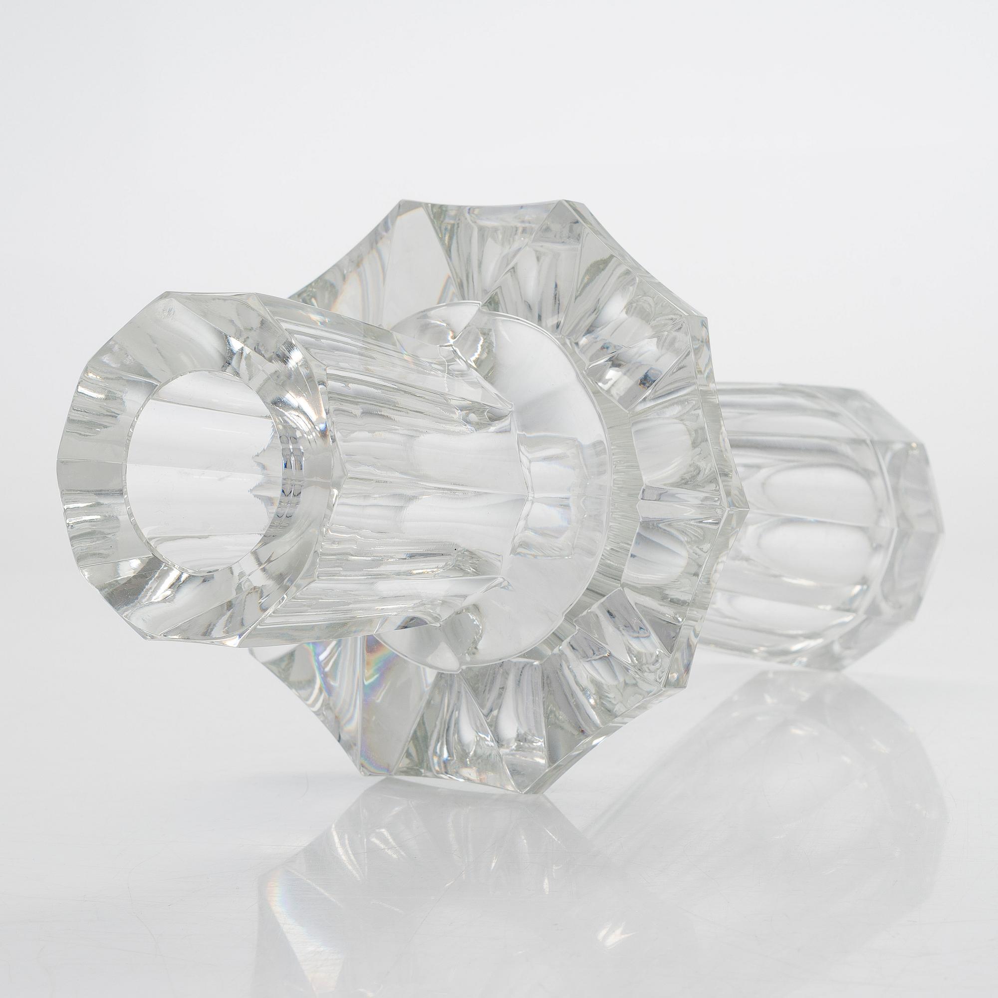 Aimo Okkolin, vas, "Fyr", signerad Aimo Okkolin, Riihimäen Lasi Oy.