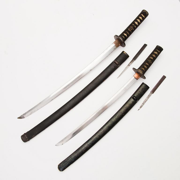 Two 19th Century Japanese Wakizashi swords.