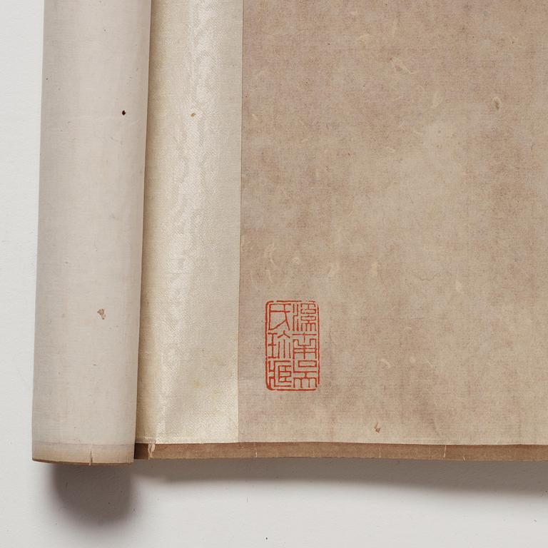 Yun Shouping (Nantian), attributed to, A Chinese scroll painting, attributed to Yun Shouping,  惲壽平; 1633 – 1690).