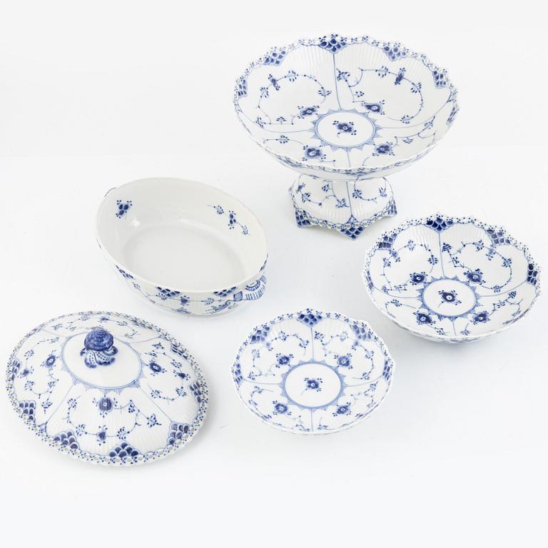 A coffee and dinner service, full lace "Musselmalet", Royal Copenhagen, Denmark.