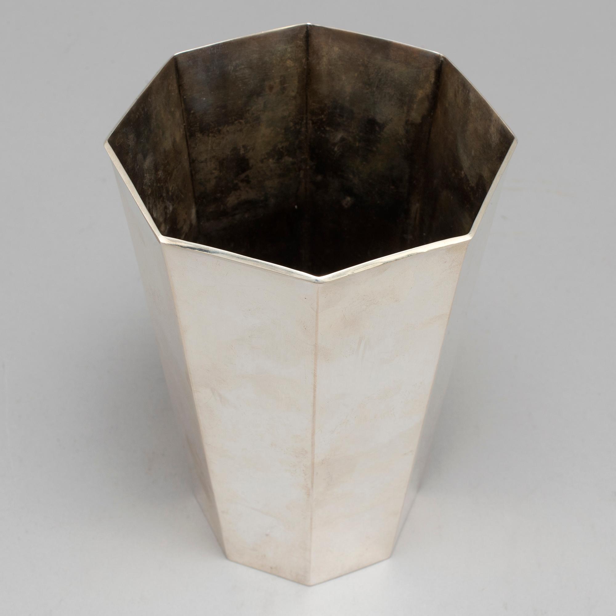 A silver vase by Vera Ferngren for CG Hallberg Stockholm 1961.