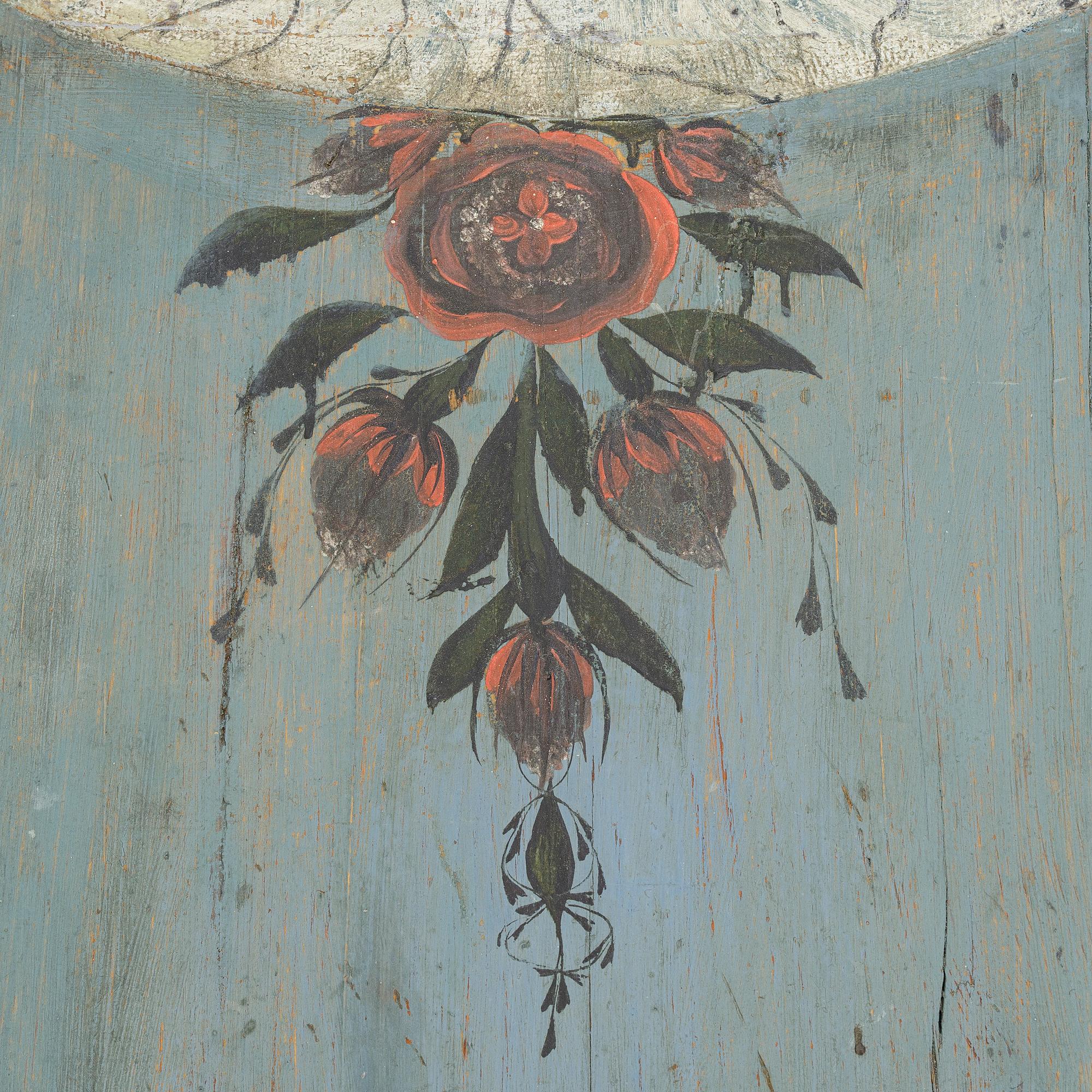 A Swedish folk art longcase clock from Hälsingland, dated 1812.