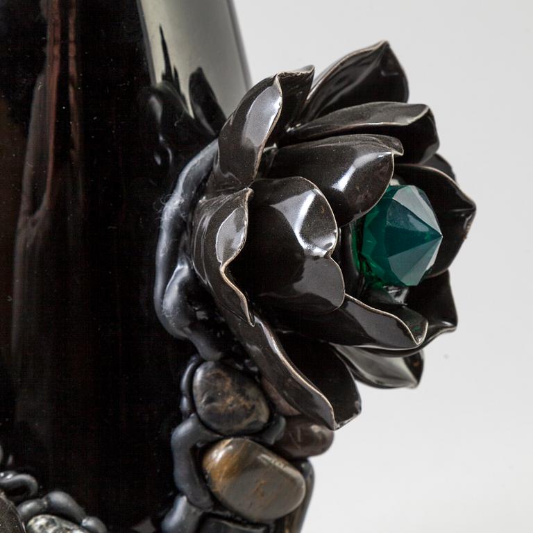 ZANDRA AHL, vase in mixed media, signed with label.