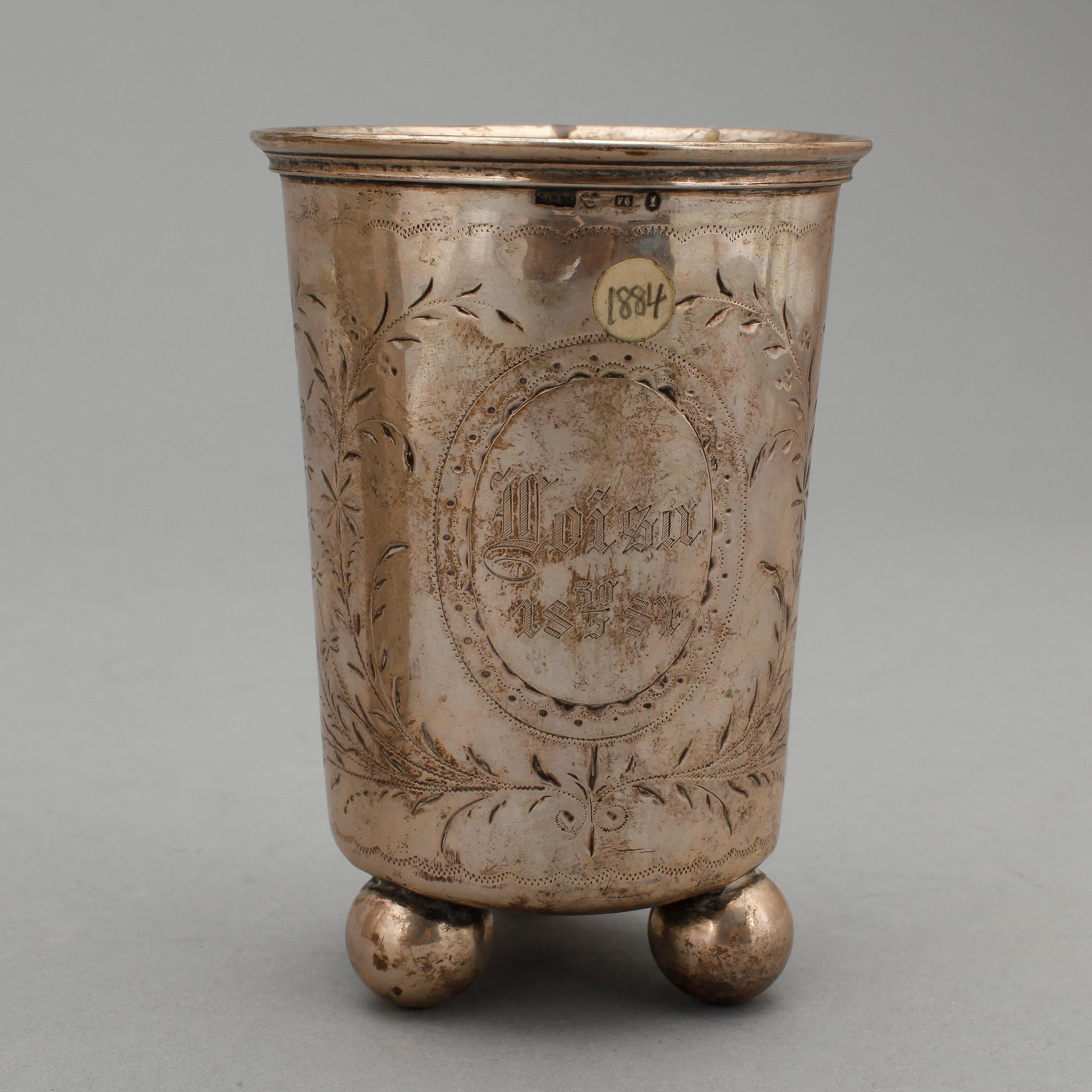 BÄGARE, 2 st, silver, bla K. Anderson, Stockholm 1896. Tot ca 140 gram.