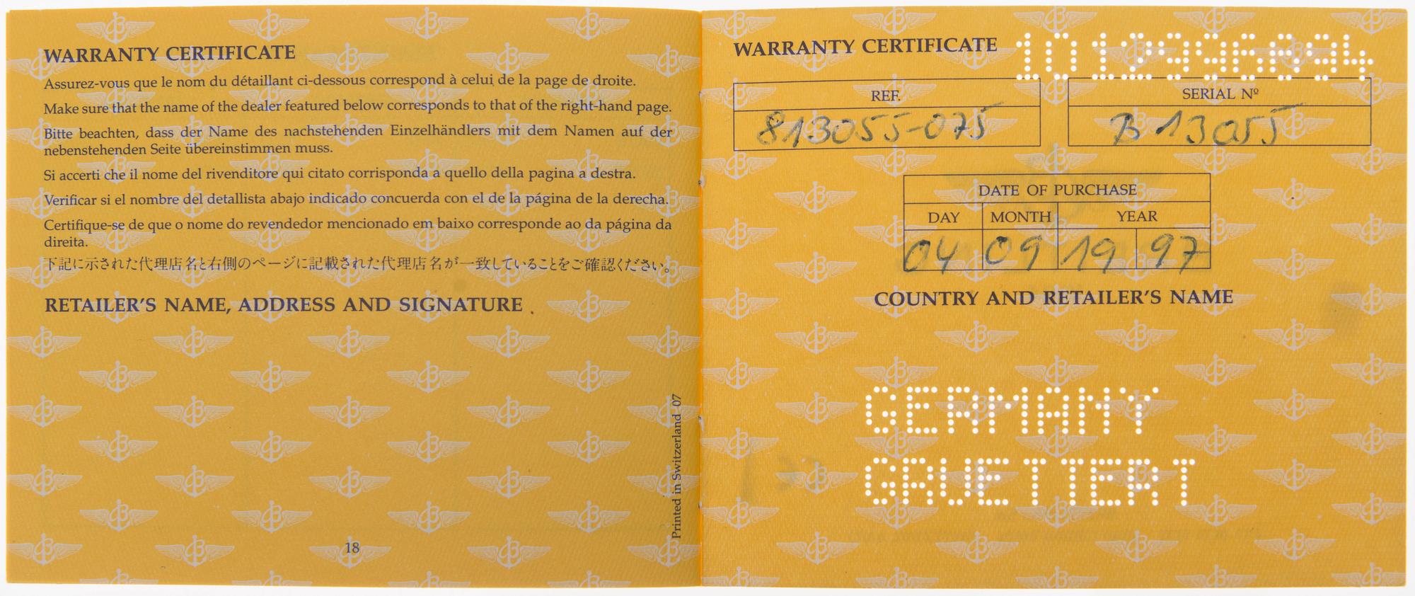 ARMBANDSUR, herr, Breitling Crosswind Chronograph. Tachymeter. Stål. 1997.