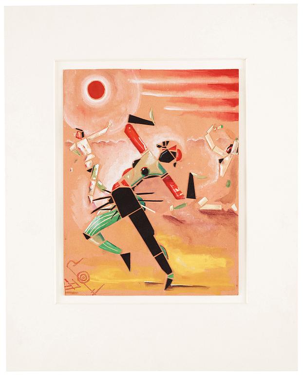 CO Hultén, gouache and collage on paper, signed with monogram and dated -37.