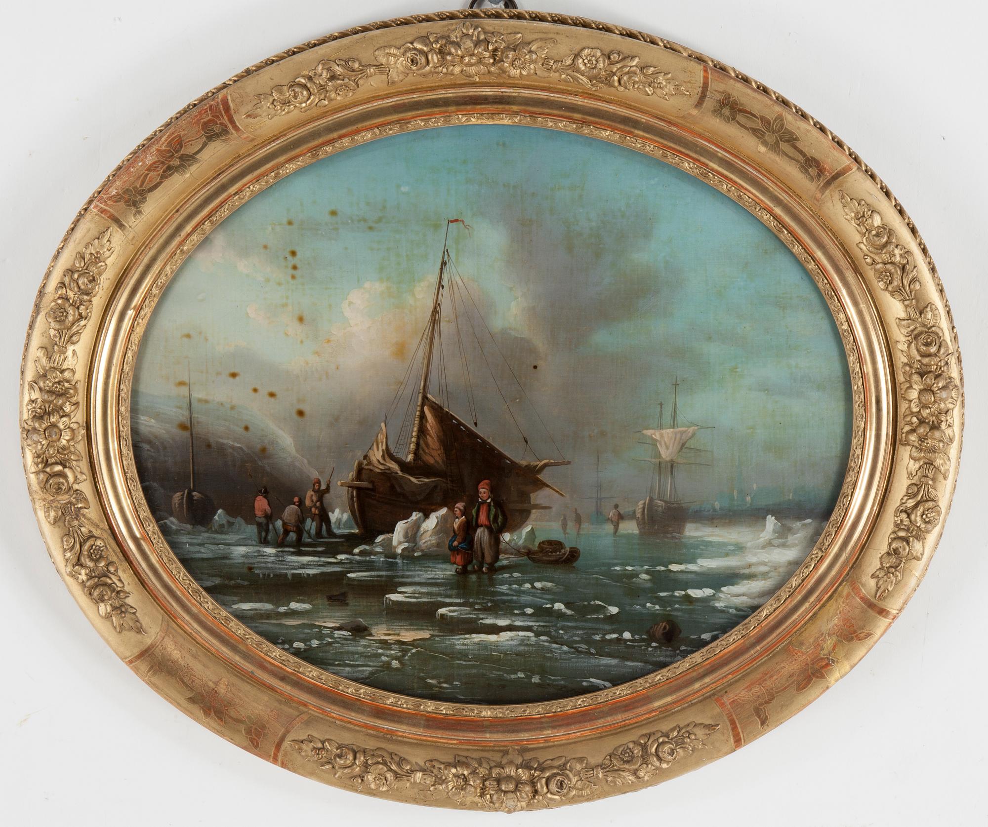 ANDERS GUSTAF KOSKULL, efter, 2 sidenmålningar, 1800-talets andra hälft.