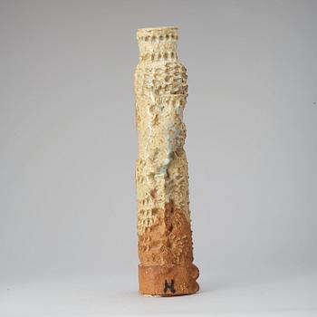 A Hertha Hillfon stoneware sculpture/candelabrum.