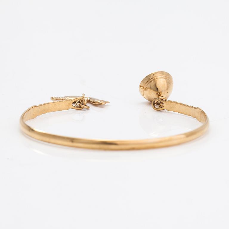 Armband "Linten fågel", 14K guld. Kalevala Koru, Helsingfors 1998.
