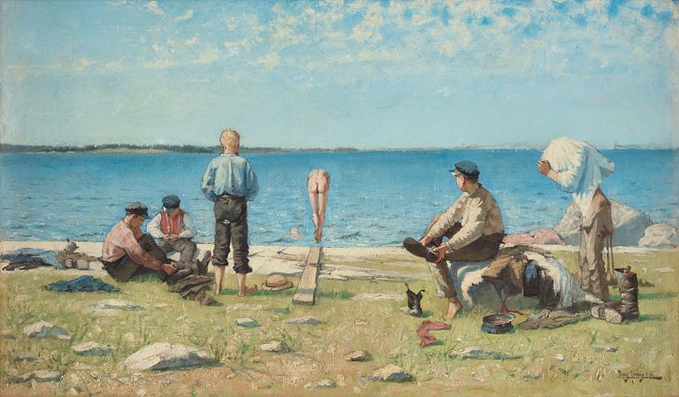 Eugène Jansson, "Badande pojkar (Sommarbadet)" [Bathing boys].