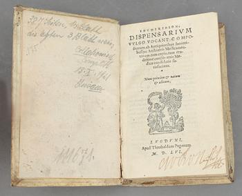 ENCHIRIDION, DISPENSARIUM, vulgo vocant compositorum..., Lyon 1556.
